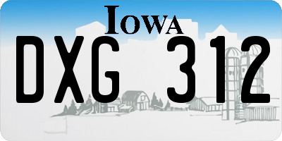 IA license plate DXG312