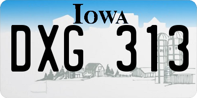 IA license plate DXG313