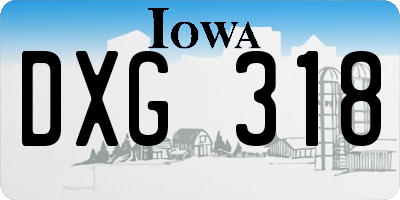 IA license plate DXG318