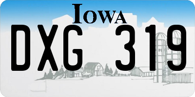 IA license plate DXG319