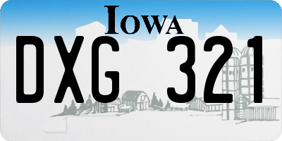 IA license plate DXG321