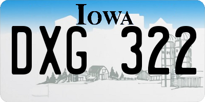 IA license plate DXG322