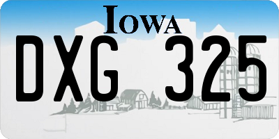 IA license plate DXG325