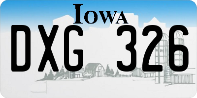 IA license plate DXG326