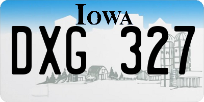 IA license plate DXG327