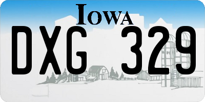 IA license plate DXG329