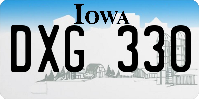 IA license plate DXG330