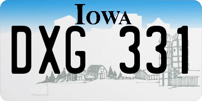 IA license plate DXG331