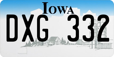 IA license plate DXG332