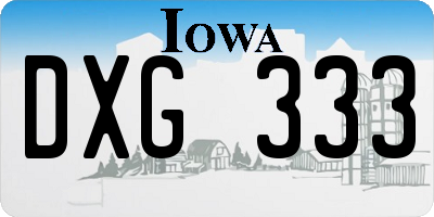 IA license plate DXG333