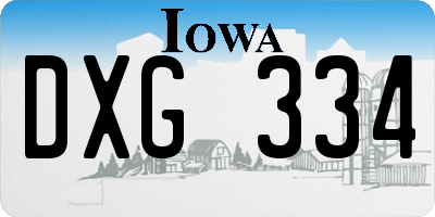 IA license plate DXG334