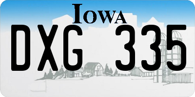 IA license plate DXG335