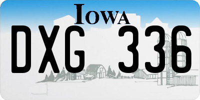 IA license plate DXG336