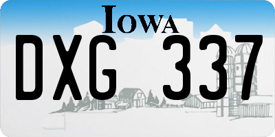 IA license plate DXG337