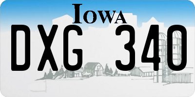 IA license plate DXG340