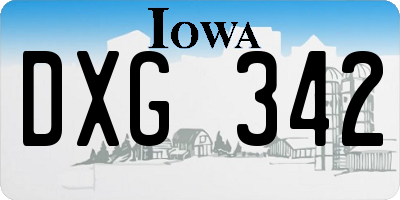 IA license plate DXG342