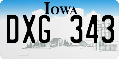 IA license plate DXG343