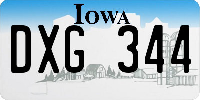 IA license plate DXG344