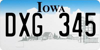 IA license plate DXG345