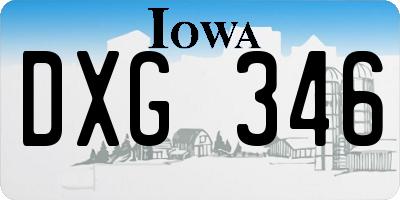 IA license plate DXG346