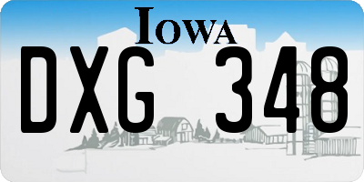 IA license plate DXG348