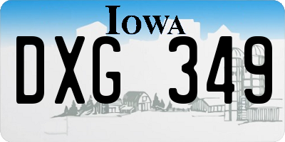 IA license plate DXG349