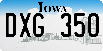 IA license plate DXG350