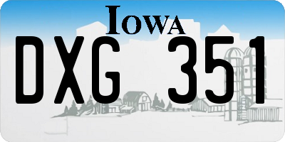 IA license plate DXG351