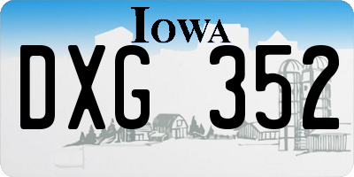 IA license plate DXG352