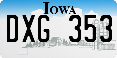 IA license plate DXG353