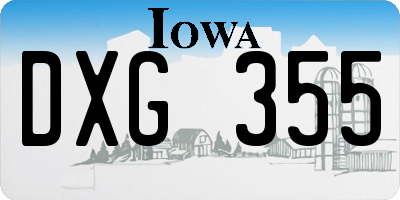 IA license plate DXG355