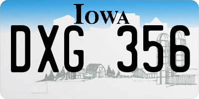 IA license plate DXG356