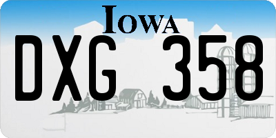 IA license plate DXG358