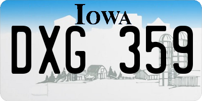 IA license plate DXG359