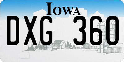 IA license plate DXG360