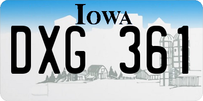 IA license plate DXG361