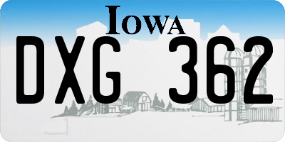 IA license plate DXG362