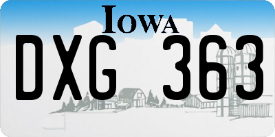 IA license plate DXG363