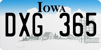 IA license plate DXG365