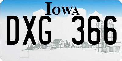 IA license plate DXG366