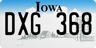 IA license plate DXG368