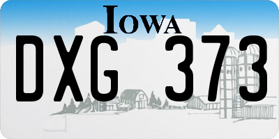 IA license plate DXG373