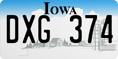 IA license plate DXG374