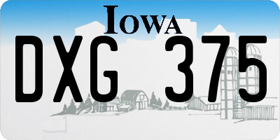 IA license plate DXG375