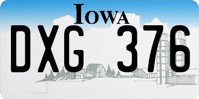 IA license plate DXG376