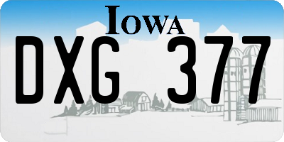 IA license plate DXG377