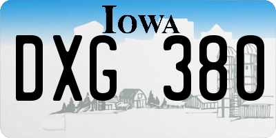 IA license plate DXG380