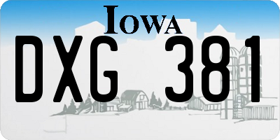 IA license plate DXG381