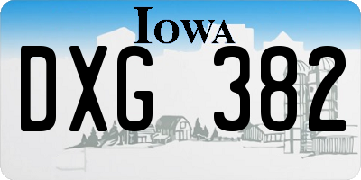 IA license plate DXG382