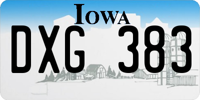 IA license plate DXG383